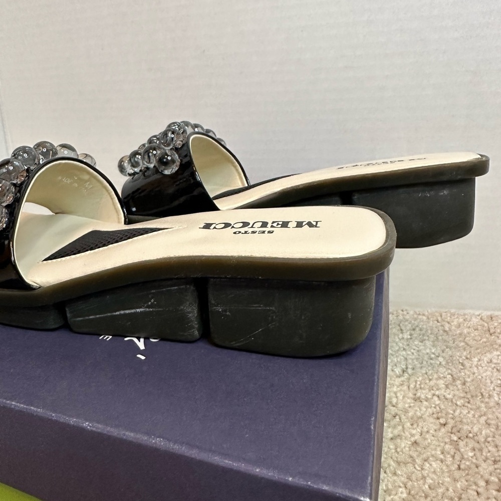 Vintage Sesto Meucci Black Beaded Slide Sandals, size 4.5M, pre loved - Picture 6 of 6